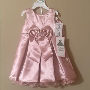 Rare Editions Pale Pink Satin Bow Formal Dress - 2-Piece Set